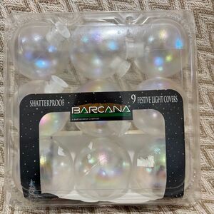9 Vintage Barcana Clear Iridescent Light Covers Shatterproof 80mm Canada Made